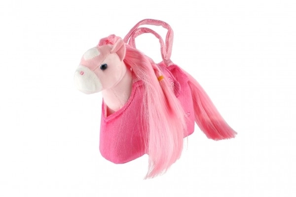 Unicorno in Borsa Rosa di Peluche 18x20cm