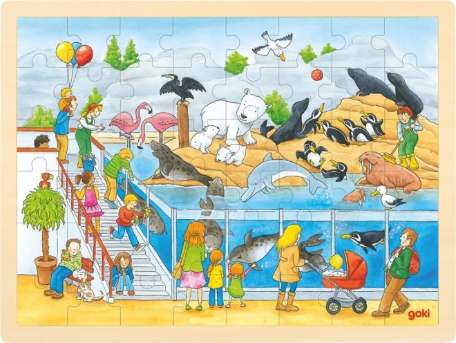 Puzzle in legno Goki Visita allo Zoo 48 pezzi