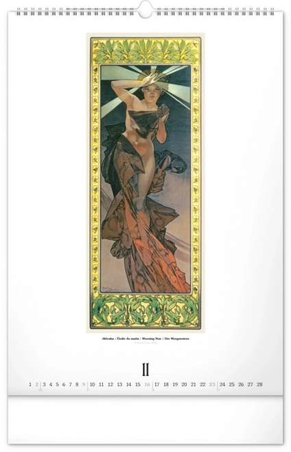 Calendario da parete Alfons Mucha 2025