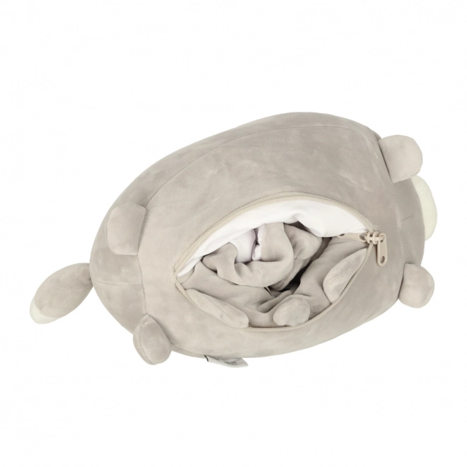 Cuscino da viaggio magico 2 in 1 mascotte gattino bretzel