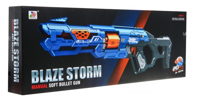 Fucile Manuale per Bambini 8+ Blaze Storm con Meccanismo a Scorrimento e 20 Proiettili di Schiuma