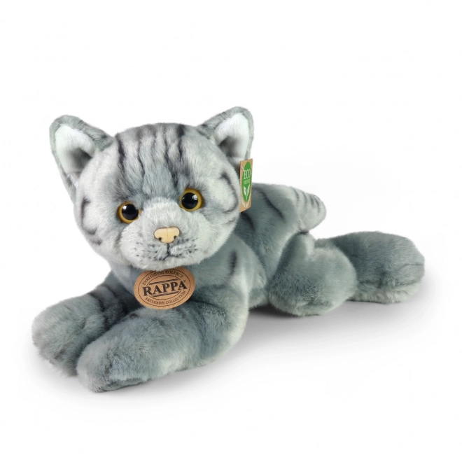 Gatto di peluche grigio sdraiato 30 cm ECO-FRIENDLY
