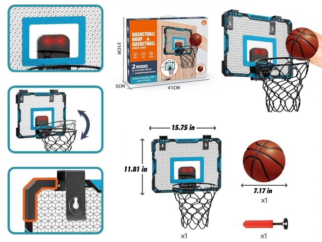 Tabellone da basket con palla e pompa
