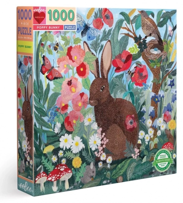 Puzzle quadrato Coniglio e Papaveri 1000 pezzi