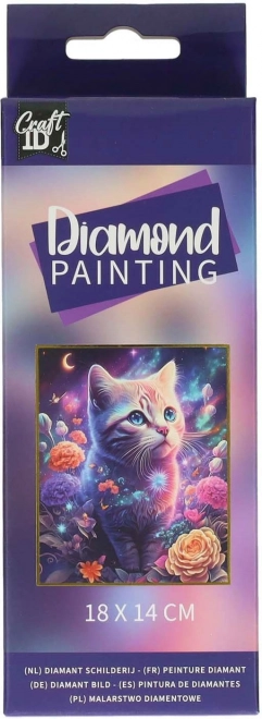 Pittura di diamanti Gattino 14x18 cm