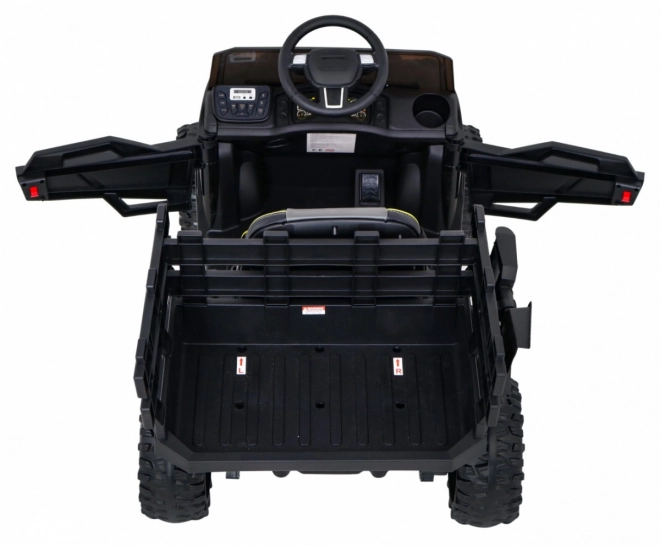 Pick-up agricolo per bambini nero + telecomando + portapacchi + pala + EVA + MP3 LED