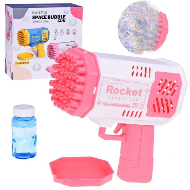 Set Pistola per Bolle di Sapone con Luce e Liquido per Bambini