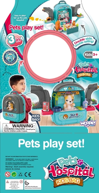 Woopie zaino veterinario con casetta e cagnolino 3 in 1