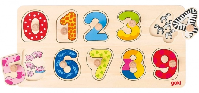 Puzzle numeri colorati in legno