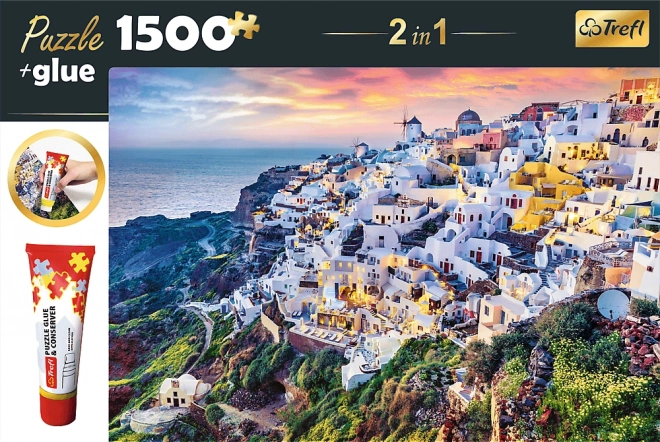 Puzzle Santorini 2 in 1 con Colla