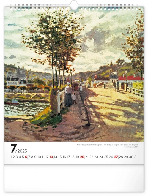 Calendario da Parete Claude Monet 2025 30x34 cm