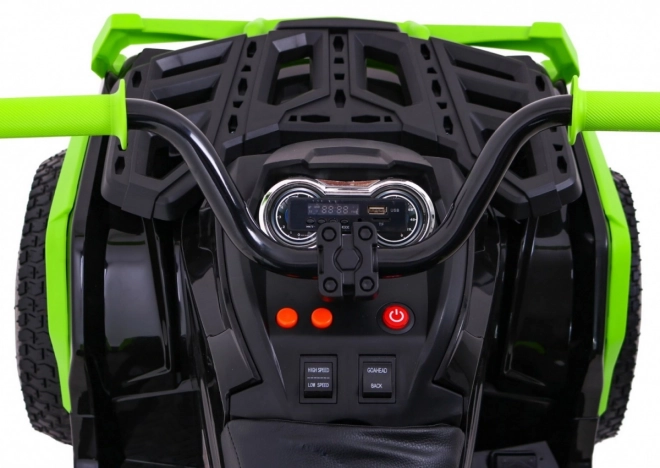 Quad per bambini ATV Air batteria quad Nero-Verde + pneumatici gonfiabili + radio MP3 + avvio lento