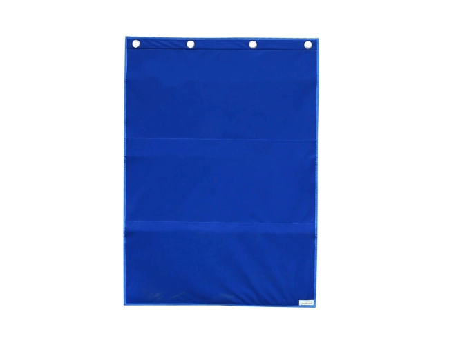 Pannello in Tessuto con Tasche per Libri e Immagini Blu