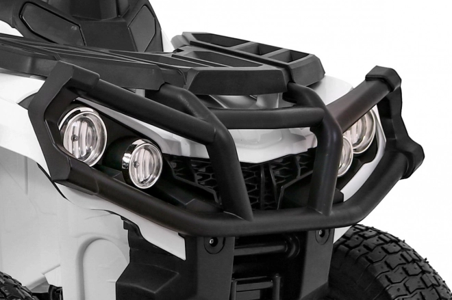 Batteria ATV Air Quad Bianco per Bambini + Ruote Gonfiabili + Radio MP3 + Avviamento Gratuito