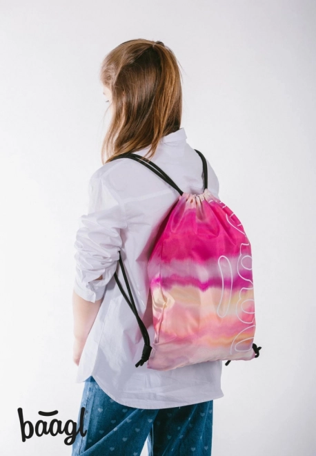Set scuola 3 pezzi Skate Pink Stripes: zaino, astuccio, sacchetto