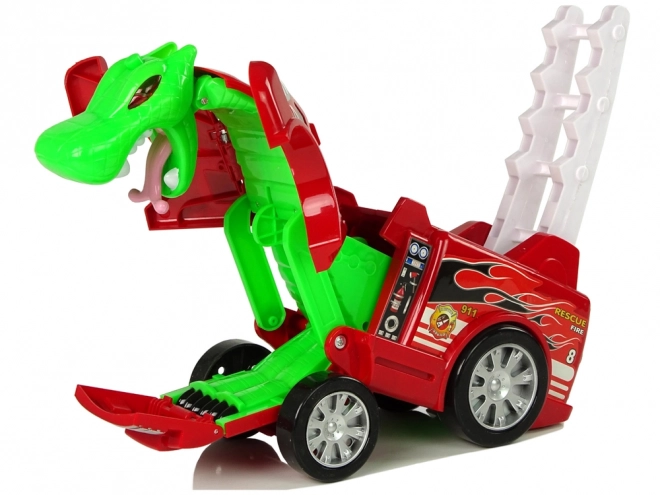 Auto Vigili del Fuoco Trasformazione Drago 2-in-1 Camion dei Pompieri