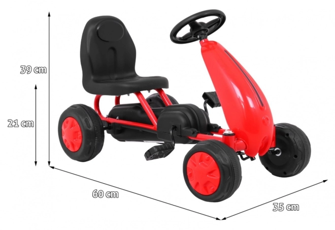 Primo Gokart a pedali per bambini bianco – rosso