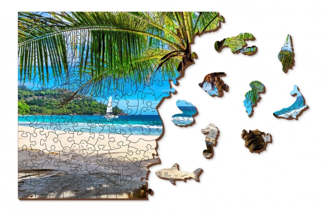 Puzzle in legno Spiaggia a Paradise Island, Mar dei Caraibi