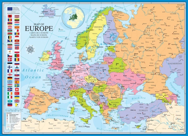 Puzzle Mappa dell'Europa 1000 Pezzi