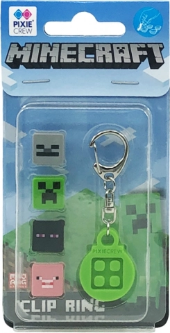 PIXIE CREW portachiavi circolare con multipixel tematici MINECRAFT