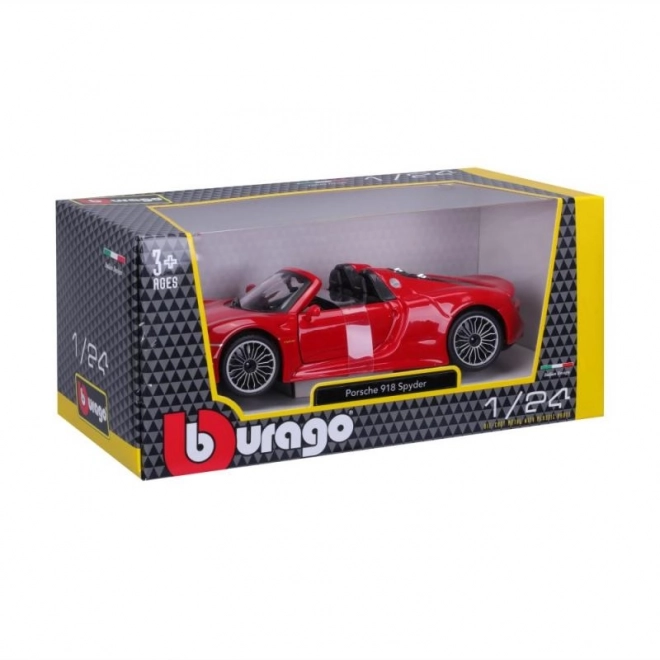 Modellino Porsche 918 Spyder Rosso in scala 1:24 di Bburago