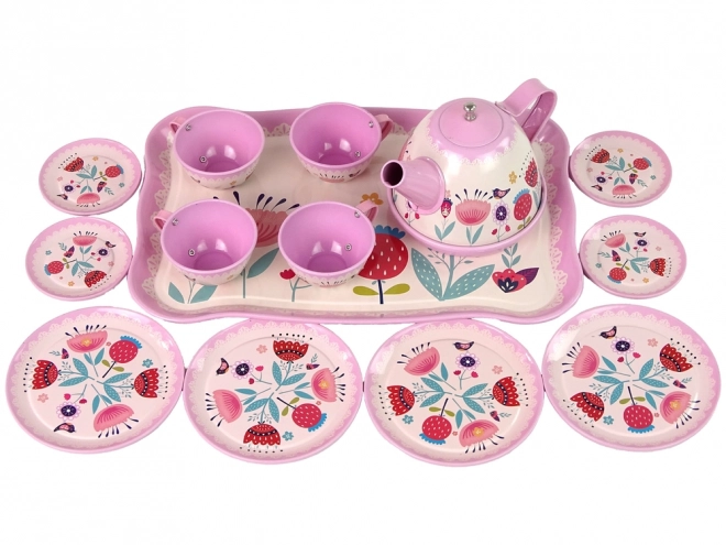 Set da Té e Caffè in Valigetta Motivi Rosa