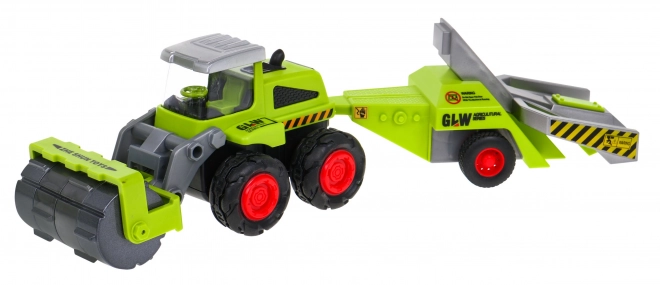 Trattore con rullo agricolo per bambini 1:55 con rimorchio frutticolo