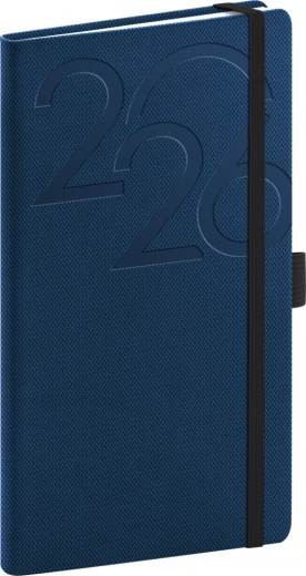 Agenda tascabile blu con rilievo