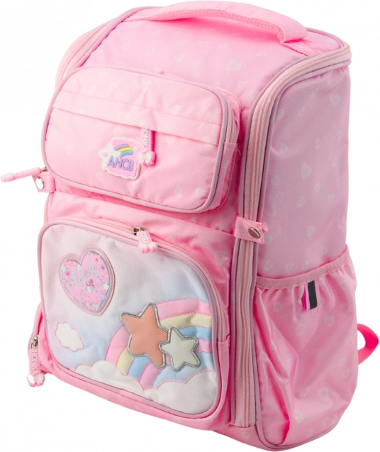 Zaino scolastico con unicorno e cintura pettorale rosa 20L