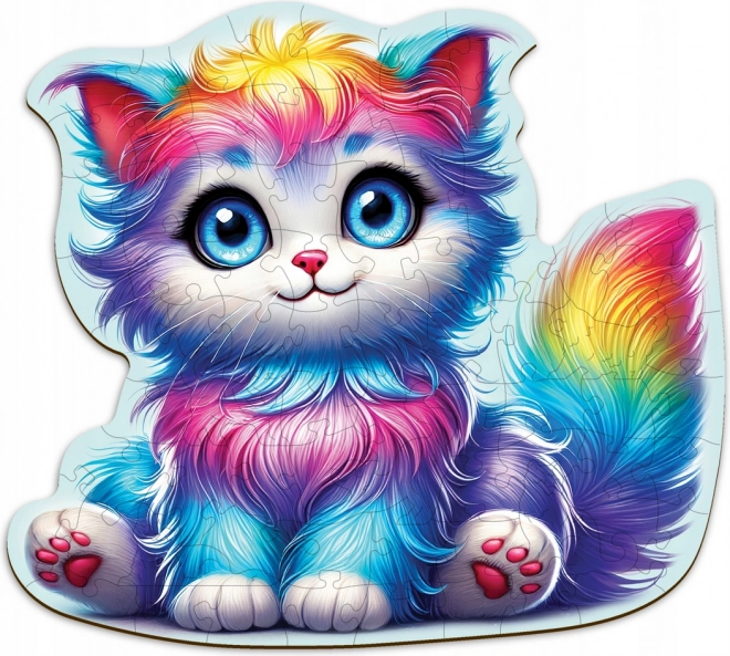 Puzzle in legno Gattino Colorato