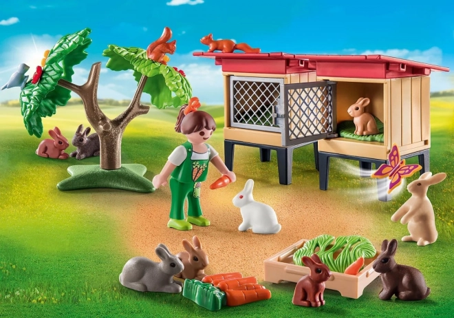 Playmobil set con conigli e gabbie