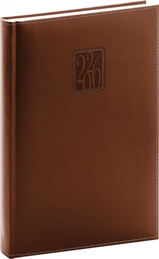 Agenda giornaliera Panama 2026 marrone 15 x 21 cm