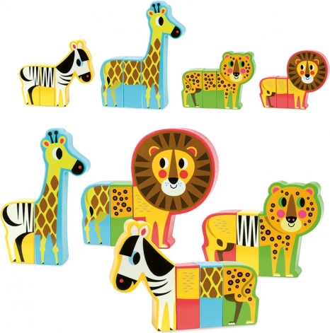 vilac puzzle magnetici in legno allegro safari