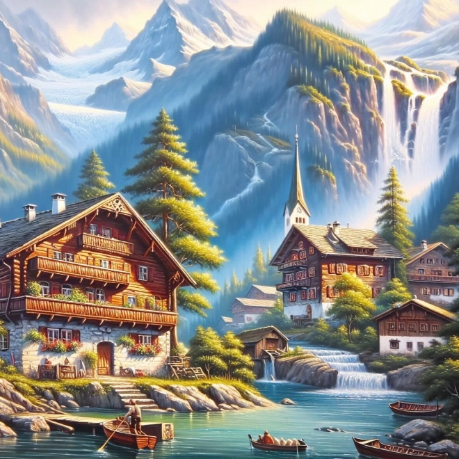 Puzzle villaggio di legno 260 pezzi
