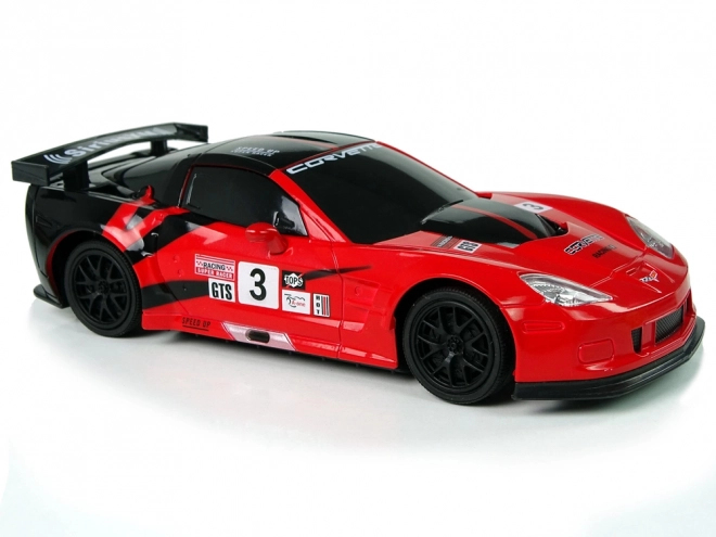 Auto sportivo radiocomandato Corvette C6.R rosso con luci