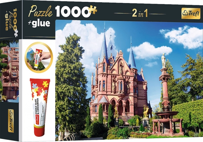 Trefl Puzzle 2 in 1 Castello Drachenburg, Germania 1000 pezzi con colla