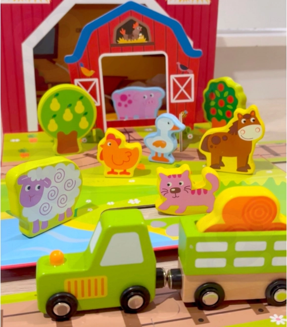 Fattoria di legno in valigetta Tooky Toy