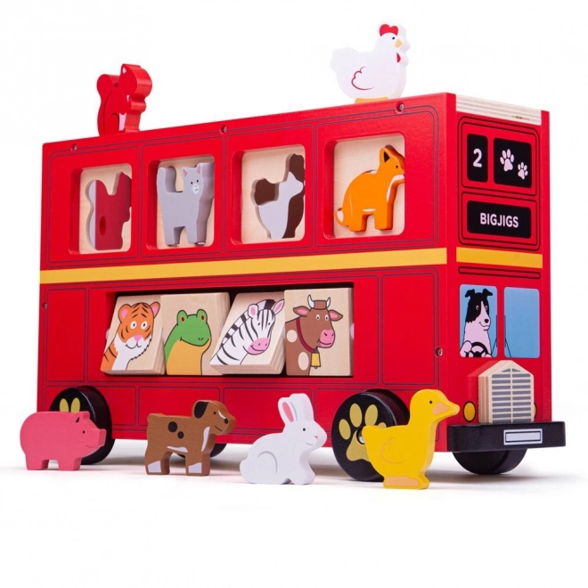 Autobus di legno con animali di Bigjigs Toys