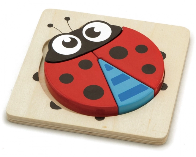 Puzzle di legno Coccinella 4 pezzi