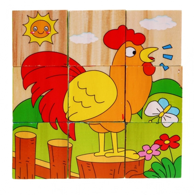 Puzzle Animali in Legno per Bambini 18m+