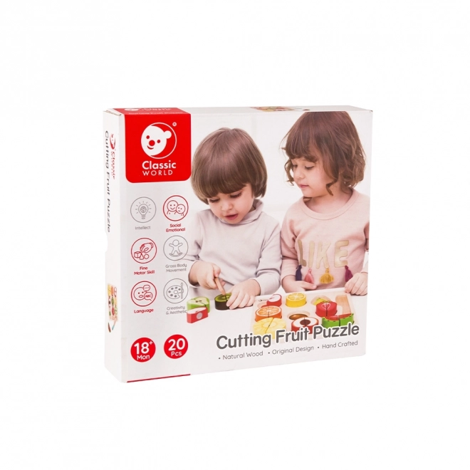 Frutta di Legno da Taglio Mondo Classico Set Montessori