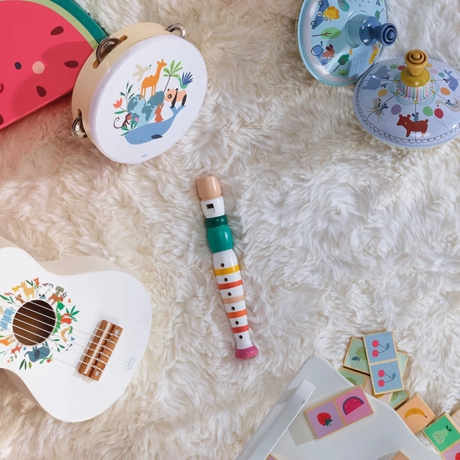 Vilac Flauto di legno a strisce multicolore per bambini