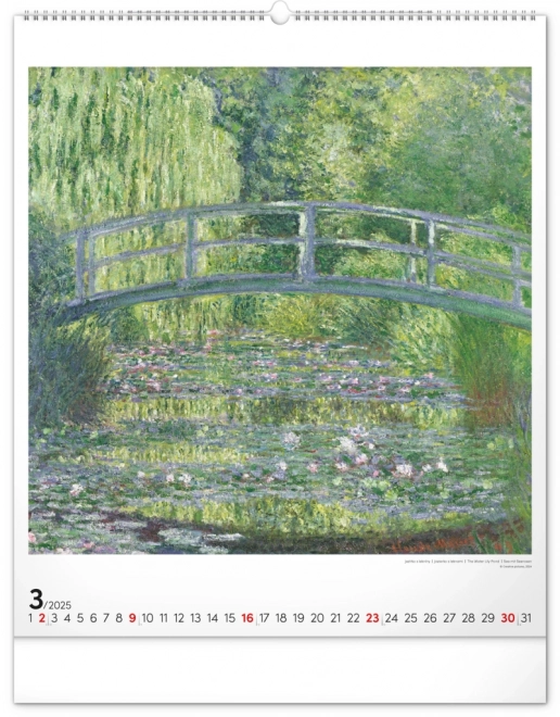 Calendario da parete Claude Monet 2025