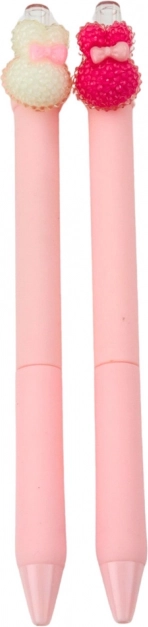Matita automatica con coniglietto decorativo rosa 15cm