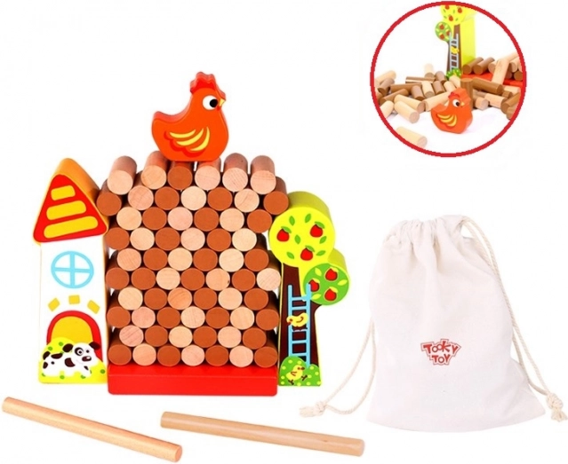 Gioco in Legno Caduta del Pulcino Fattoria Tooky Toy