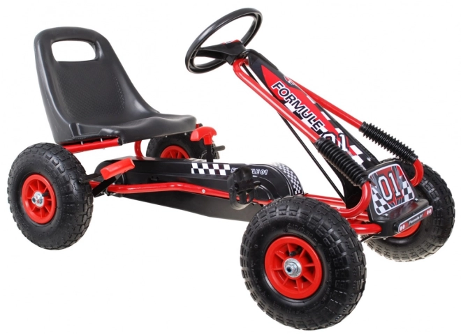 Gokart a pedali per bambini verde con sedile regolabile – rossa