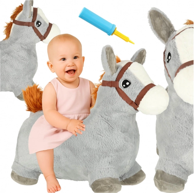 Cavallino rimbalzante in gomma per bambini con pompetta