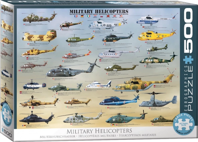 Puzzle Eurographics Elicotteri Militari XL 500 Pezzi