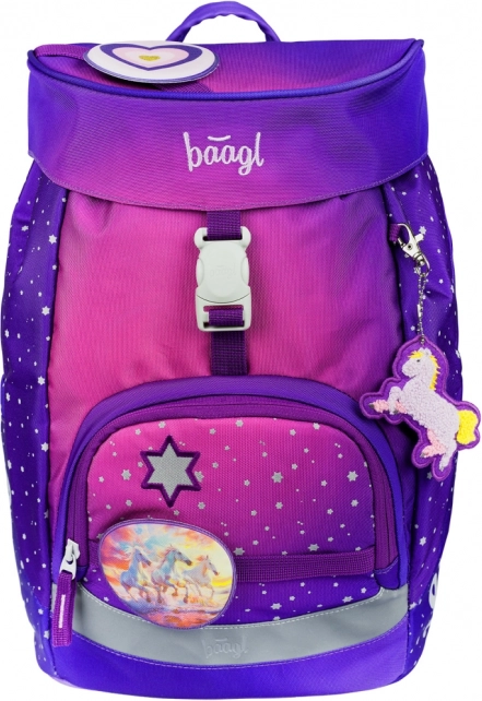 Set Scuola Cavalli Cuore: zaino, astuccio, sacca, grembiule, portafoglio