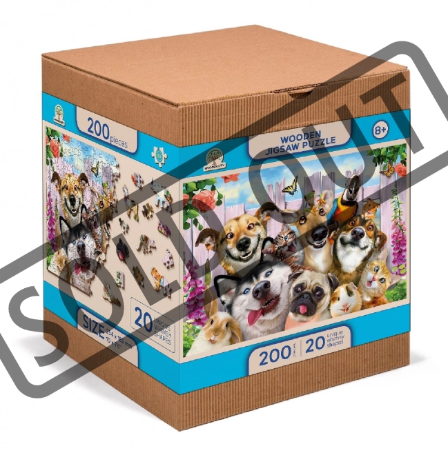 Puzzle in legno Wooden City pazzi animali 2 in 1